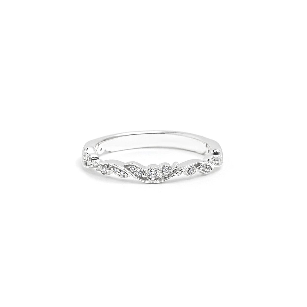 Rosette Diamond Ring Ring Princess Bride Diamonds 3 14K White Gold 