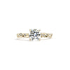 Rosette Round Engagement Rings Princess Bride Diamonds 3 14K Yellow Gold 