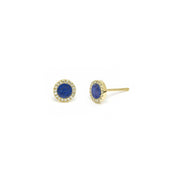 Round Lapis Lazuli Stud Earrings - PBD Earrings