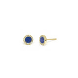 Round Lapis Lazuli Stud Earrings