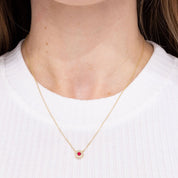 Ruby Double Halo Necklace Necklaces Princess Bride Diamonds 