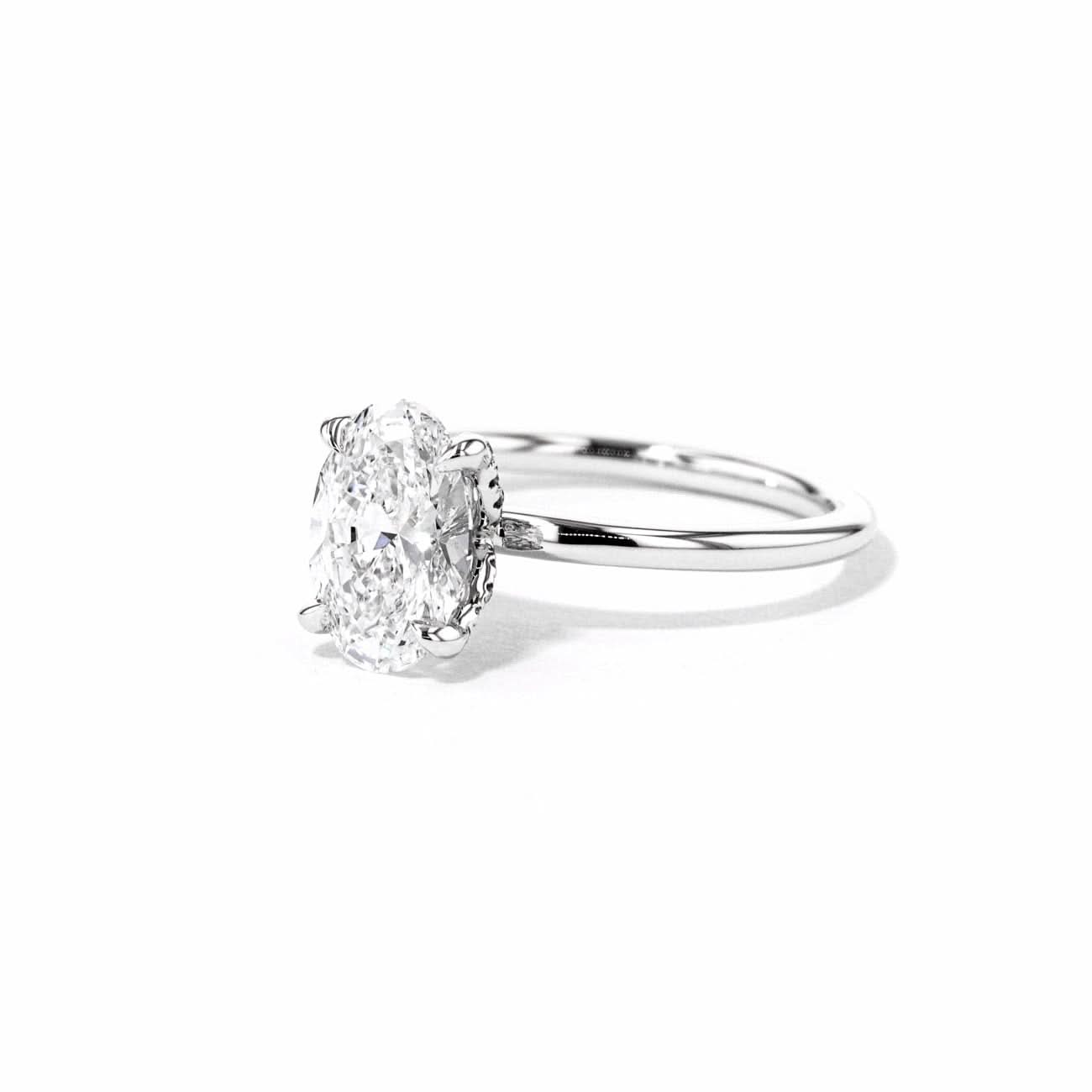 Samantha Oval High Polish lab diamond engagement ring by Princess Bride Diamonds