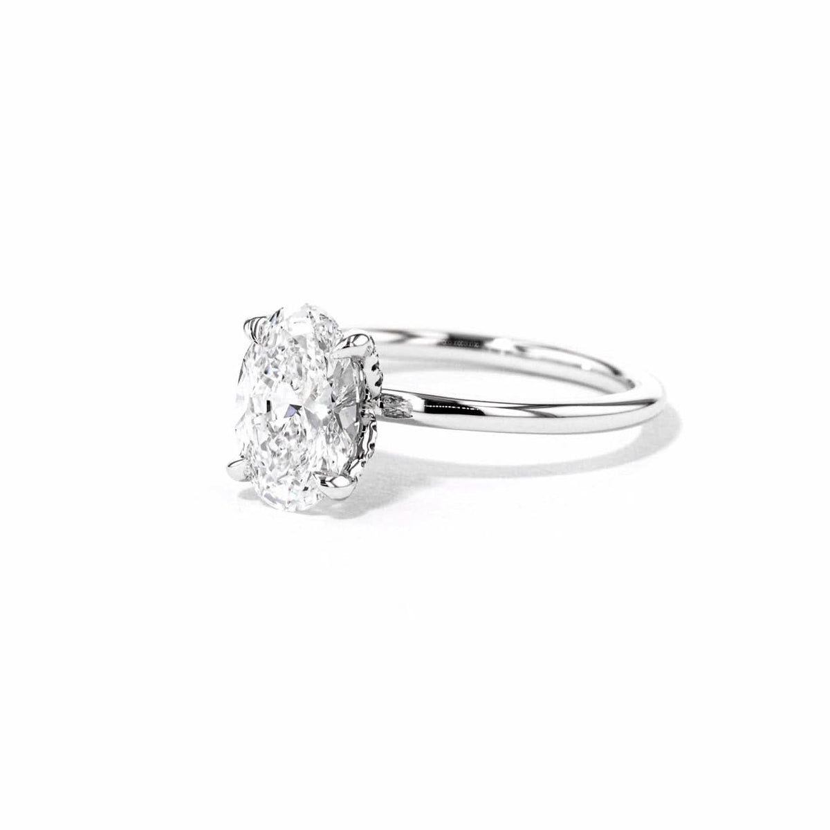 Samantha Oval High Polish lab diamond engagement ring by Princess Bride Diamonds