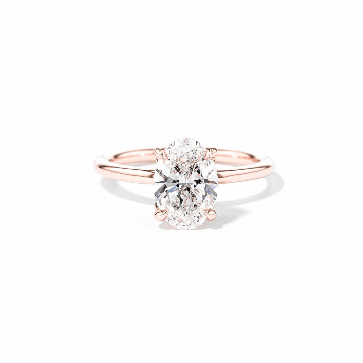 Samantha Oval High Polish lab diamond engagement ring by Princess Bride Diamonds