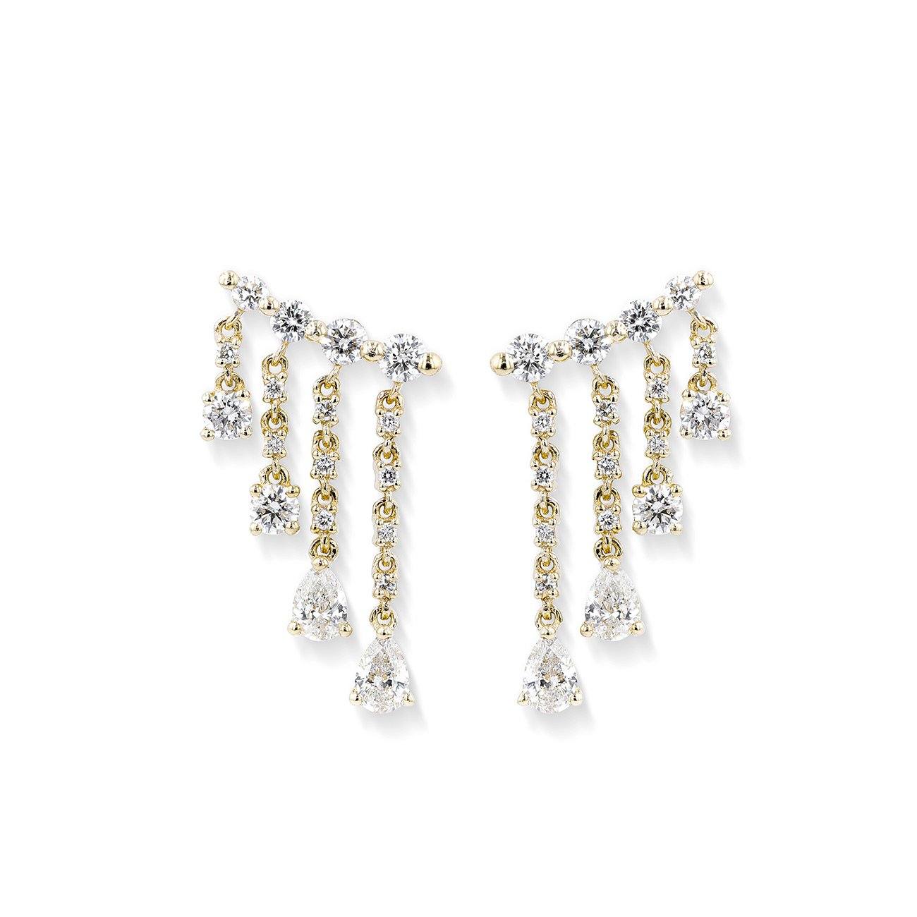 Sarah Diamond Rain Drop Earrings Fine Jewelry Earrings Princess Bride Diamonds 