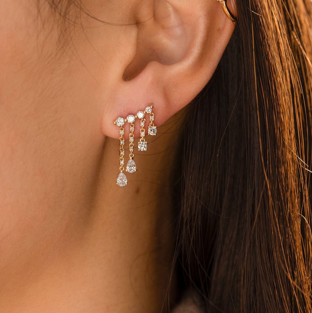 Sarah Diamond Earrings 14K White Gold
