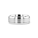 Satin Finish Bevel Edge 8mm Gold Ring Ring Princess Bride Diamonds 6 14K White Gold 