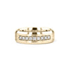 Satin Finish With Diamonds Bevel Edge 7mm Gold Ring Ring Princess Bride Diamonds 6 14K Yellow Gold 