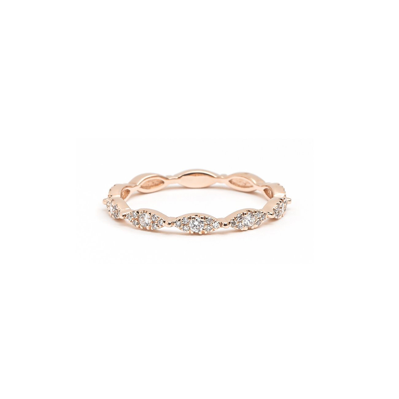 Seamless Marquise Diamond Ring Ring Princess Bride Diamonds 3 14K Rose Gold 
