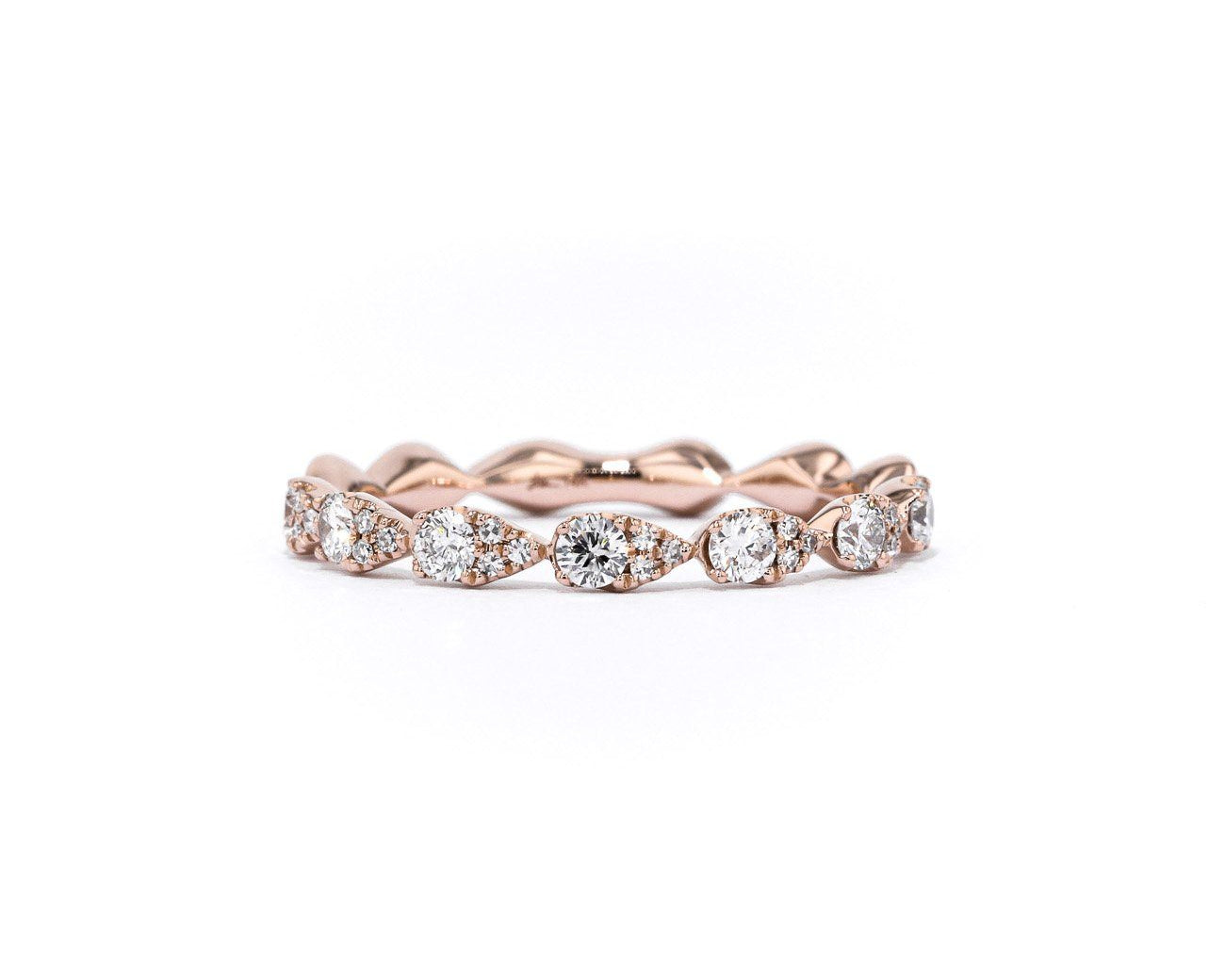 Seamless Pear Diamond Ring Ring Princess Bride Diamonds 3 14K Rose Gold 