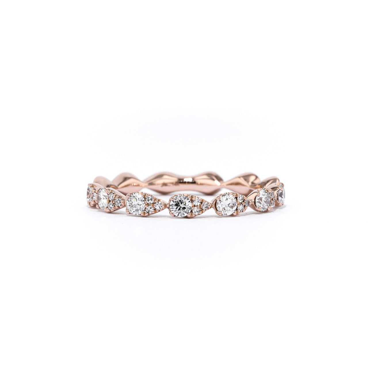Seamless Pear Diamond Ring Ring Princess Bride Diamonds 3 14K Rose Gold 