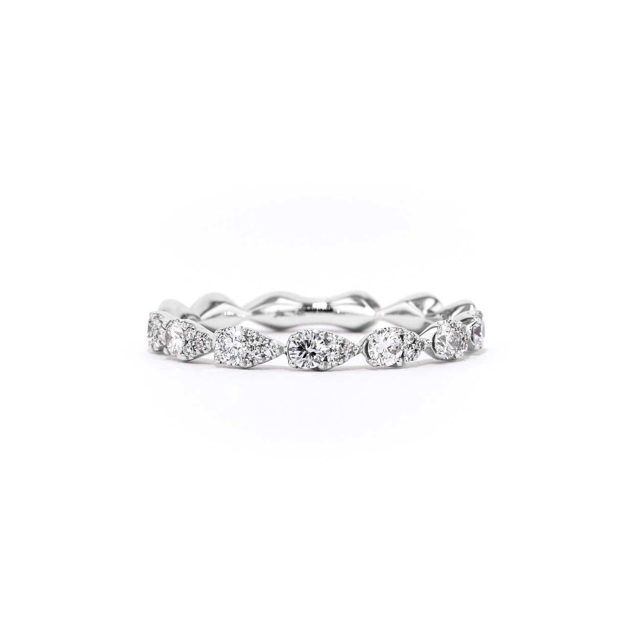 Seamless Pear Diamond Ring Ring Princess Bride Diamonds 3 14K White Gold 