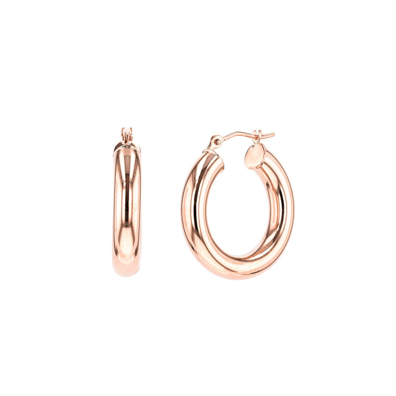 Small 14k Gold Hoops Fine Jewelry Earrings Princess Bride Diamonds 14K Rose Gold 