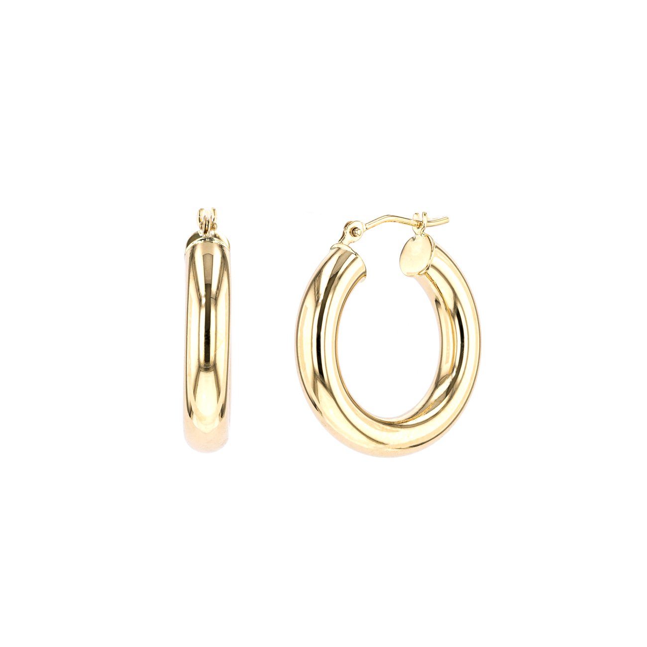 Small 14k Gold Hoops Fine Jewelry Earrings Princess Bride Diamonds 14K Yellow Gold 