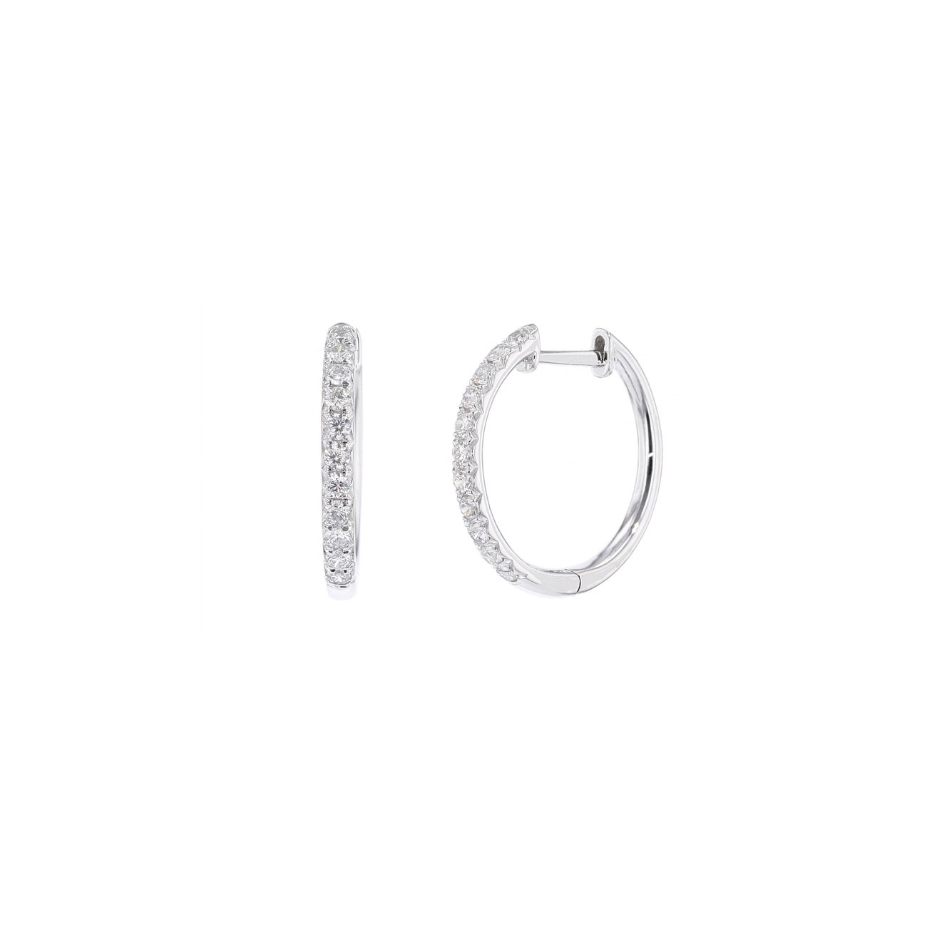 Small Pavé Diamond Hoops Fine Jewelry Earrings Princess Bride Diamonds 