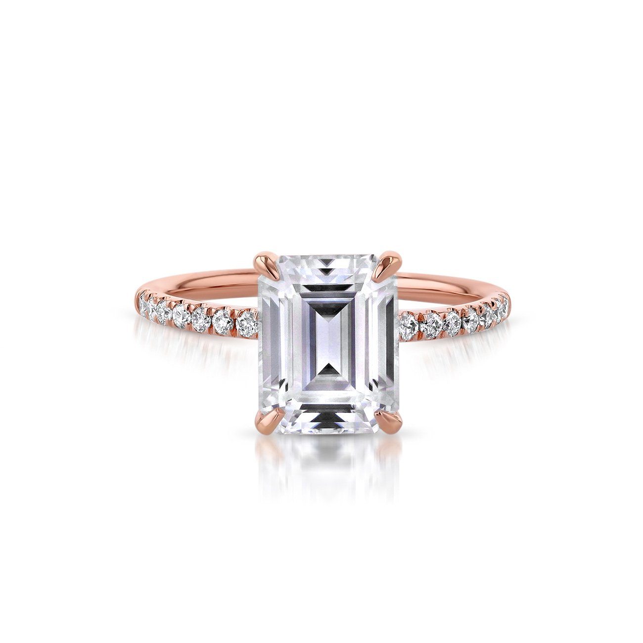 Stephanie Emerald Engagement Rings Princess Bride Diamonds 3 14K Rose Gold 
