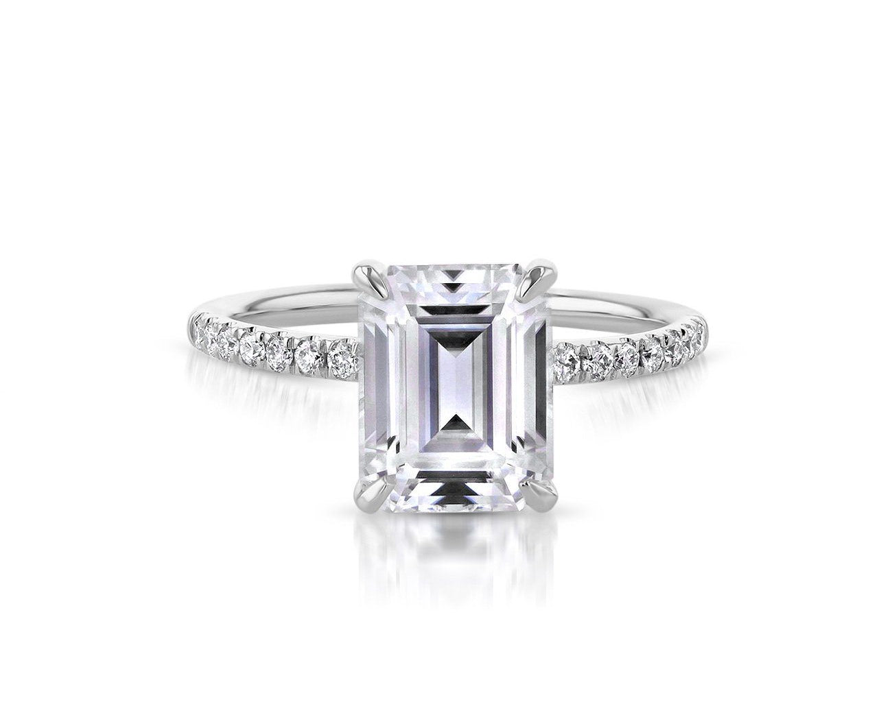 Stephanie Emerald Engagement Rings Princess Bride Diamonds 3 14K White Gold 