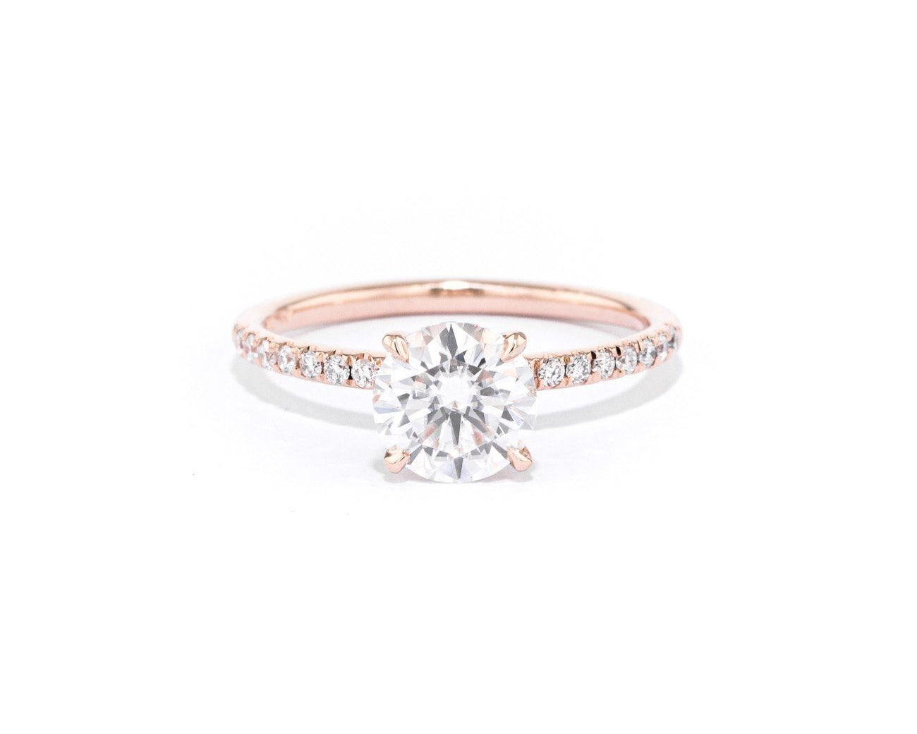 Stephanie Round Engagement Rings Princess Bride Diamonds 3 14K Rose Gold 