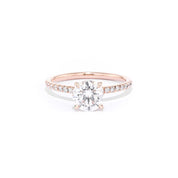 Stephanie Round Engagement Rings Princess Bride Diamonds 3 14K Rose Gold 
