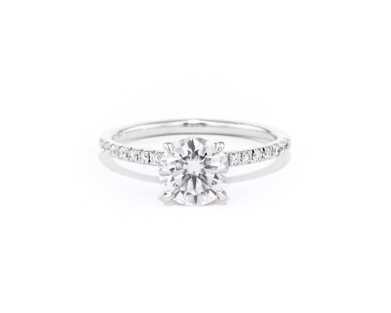 Stephanie Round Engagement Rings Princess Bride Diamonds 3 14K White Gold 