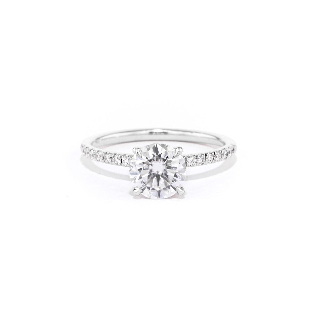 Stephanie Round Engagement Rings Princess Bride Diamonds 3 14K White Gold 
