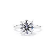 Stephanie Round High Polish Engagement Rings Princess Bride Diamonds 3 14K White Gold 