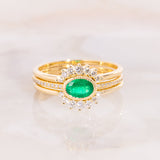 Three-Piece Emerald Ring Set Rings Princess Bride Diamonds 
