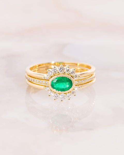Three-Piece Emerald Ring Set Rings Princess Bride Diamonds 