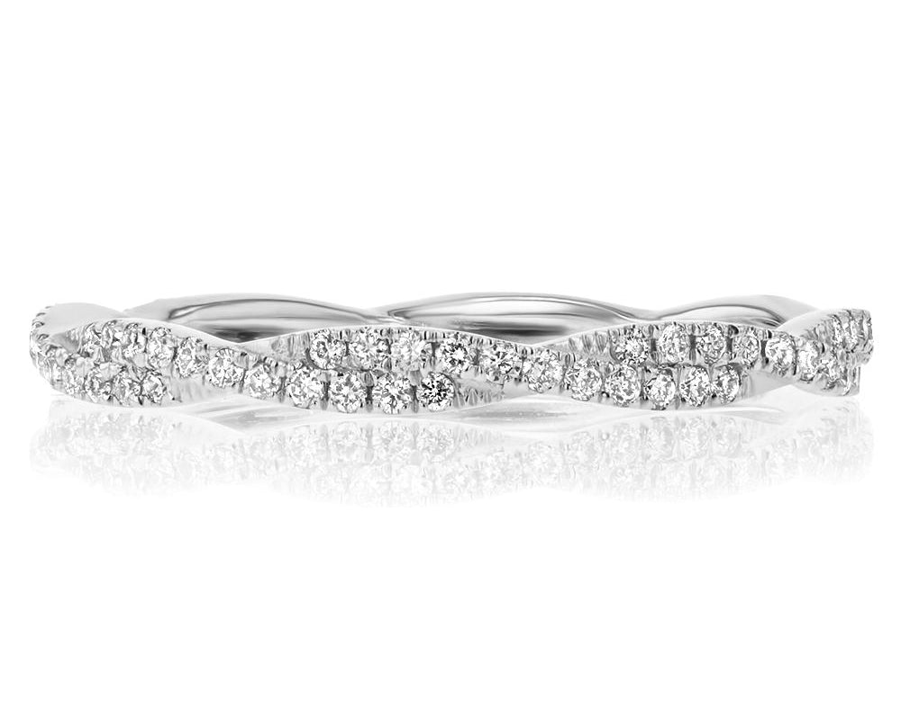 Tight Braid Diamond Ring Ring Princess Bride Diamonds 3 14K White Gold 