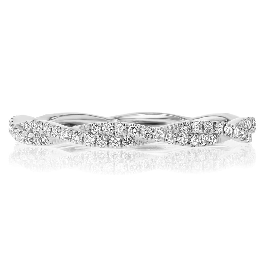 Tight Braid Diamond Ring Ring Princess Bride Diamonds 3 14K White Gold 