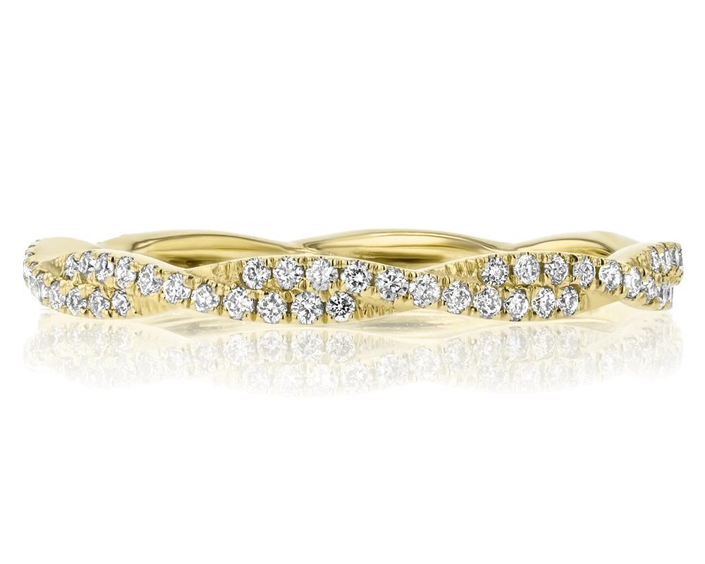 Tight Braid Diamond Ring Ring Princess Bride Diamonds 3 14K Yellow Gold 