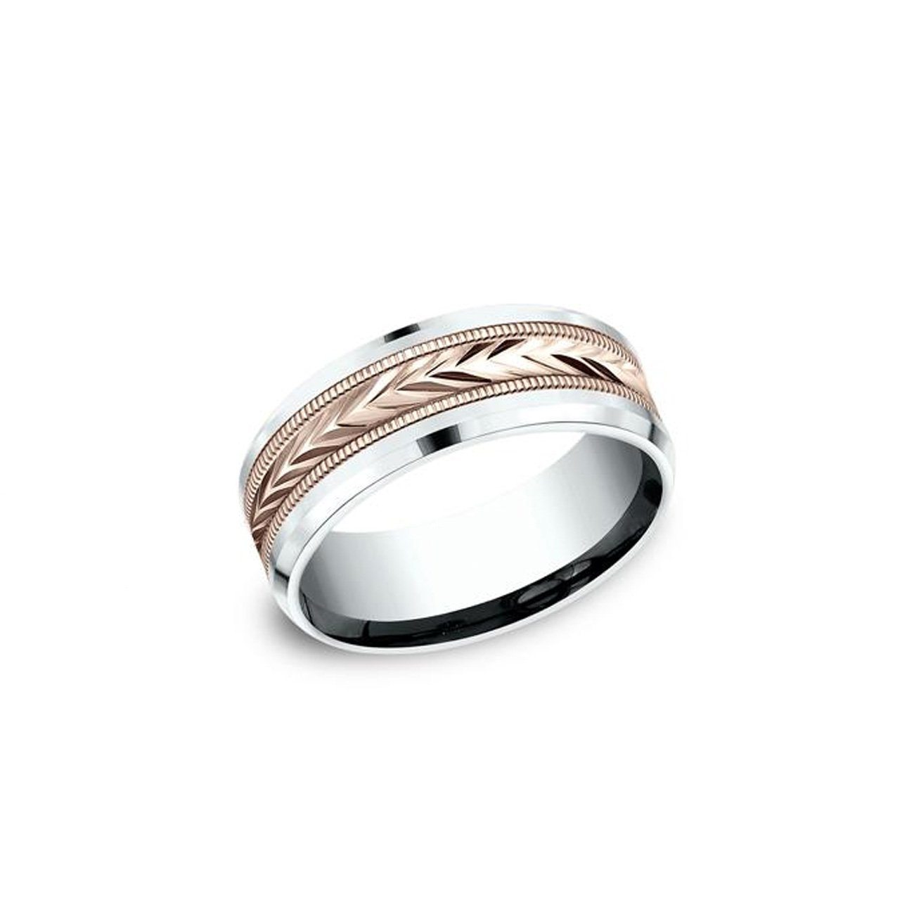 Tribal Arrow Rose and White Gold Ring Ring Princess Bride Diamonds 