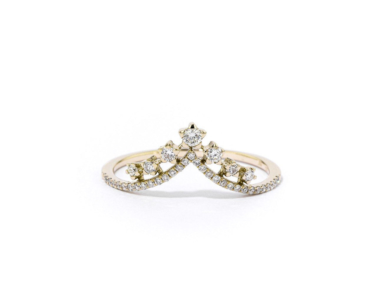 V-Constellation Stackable Ring Ring Princess Bride Diamonds 3 14K Yellow Gold 