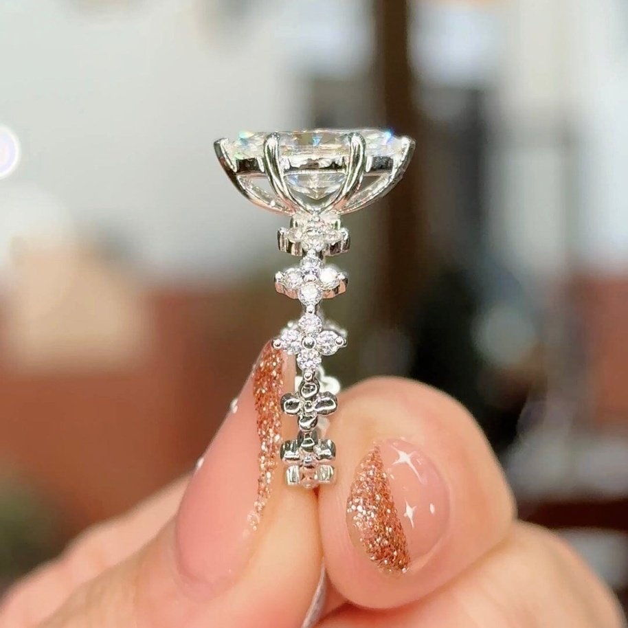 Venetian 13x6.5mm (2.40ct) Marquise Moissanite Engagement Ring Engagement Rings Princess Bride Diamonds 
